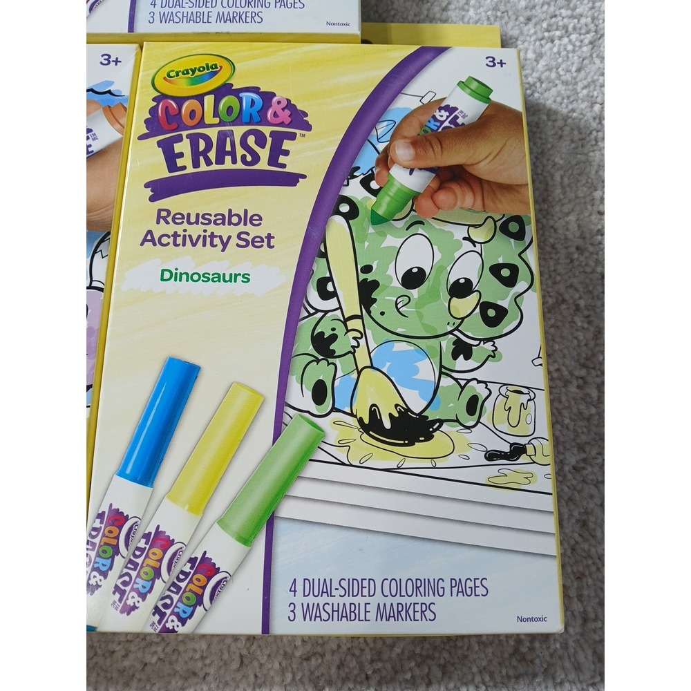 New Crayola Color & Erase Dinosaurs/Under The Sea Reusable Activity Set Markers - Picture 9 of 13